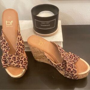 Betani Leopard Print Wedge Sandals